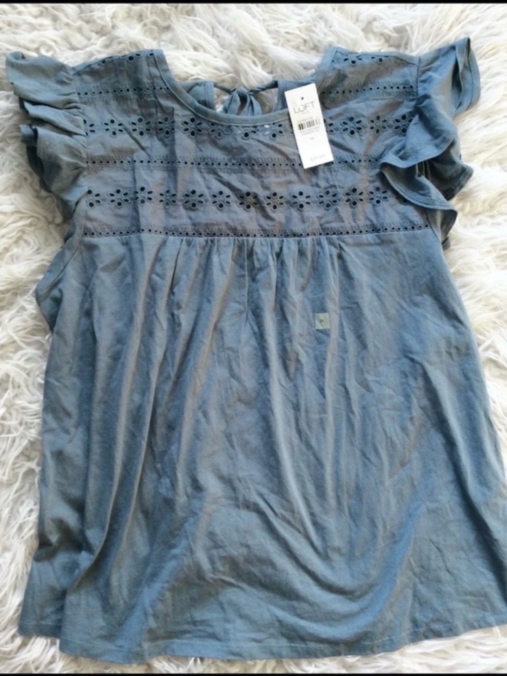NWT Ann Taylor Loft Flutter Sleeve Babydoll Top